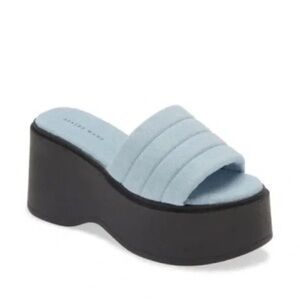 Azalea Wang Maggie Platform Sandal Sz 8:5‎ blue black summer vacation travel